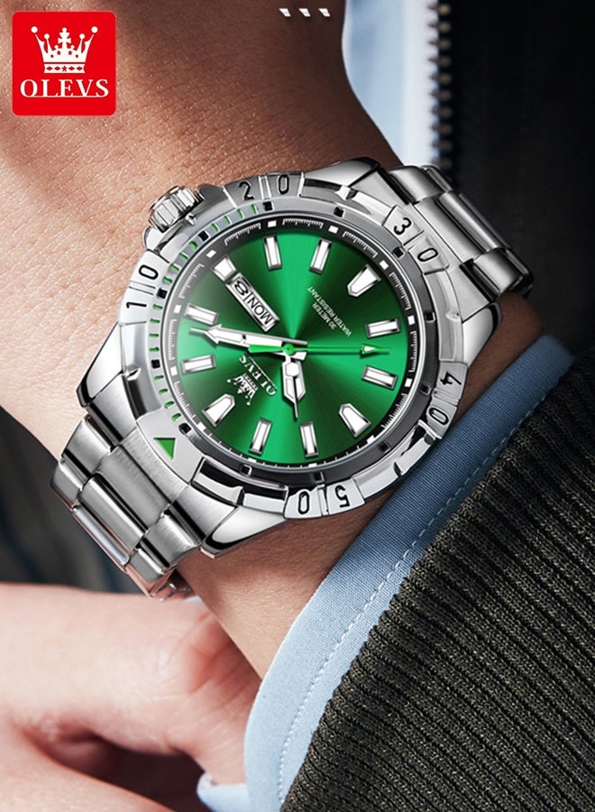 أوليفز ساعات رجالية كوارتز مقاومة للماء من الفولاذ المقاوم للصدأ، ساعات عمل 42 مم - Image 3